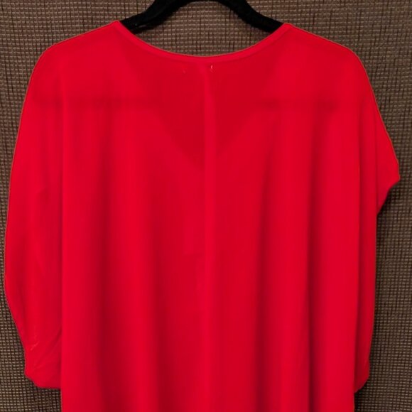 Poetry Womens Size L Short Sleeve Embellished Red Blouse - Picture 2 of 6